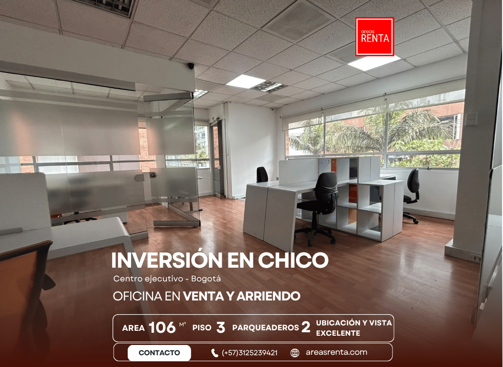 Oficina Amoblada de 106 m² en Venta y Arriendo Chicó Norte